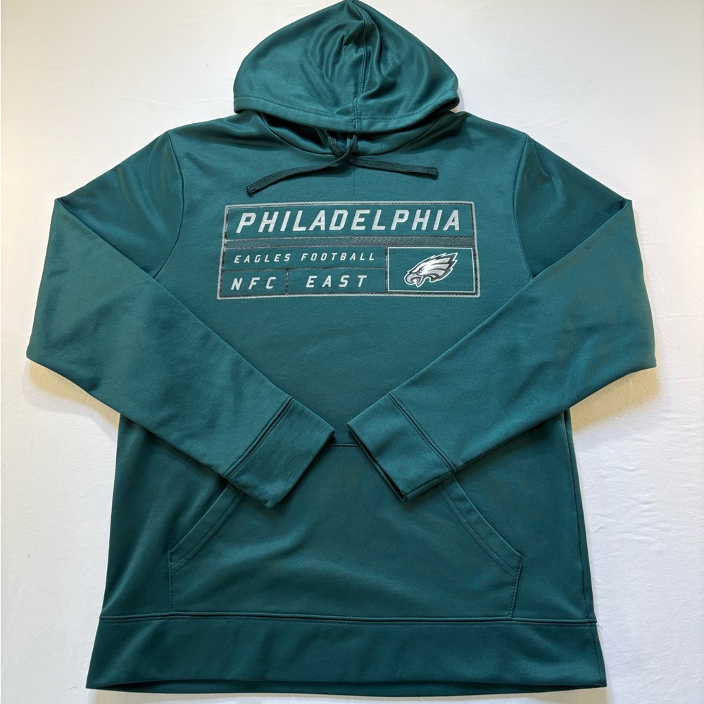 Majestic Philadelphia Eagles Pullover Hoody, Mens Size Medium, Green
